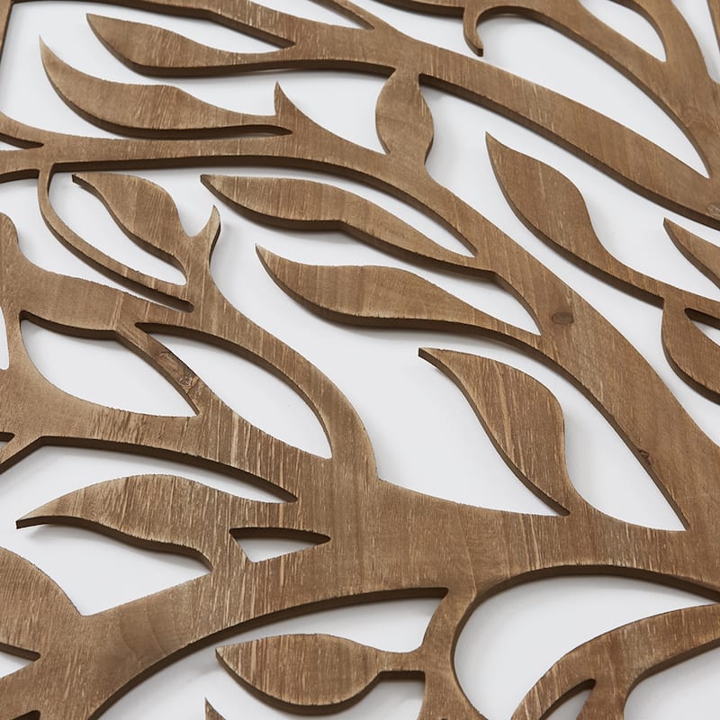 Madison Park Birch Palms Birch Botanical Two-tone Wood Panel Wall Decor Set