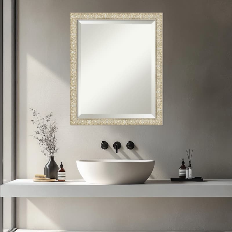 Lila Beveled Wood Framed Bathroom Vanity Wall Mirror