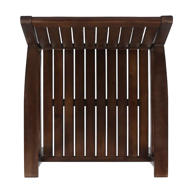 Acacia Wood Dining Chairs Set of 2 Dark Brown Rustic Outdoor Patio Furniture
