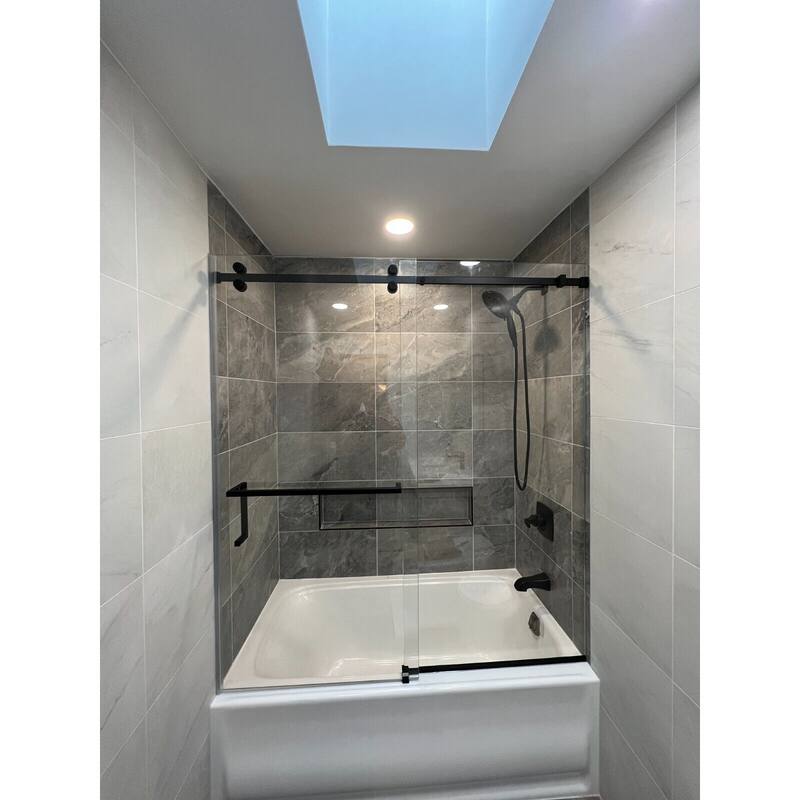CEL Square Tubing 6" Pull Handle with 24" Towel Bar Comb Sets for Shower Door - 6" x 24"