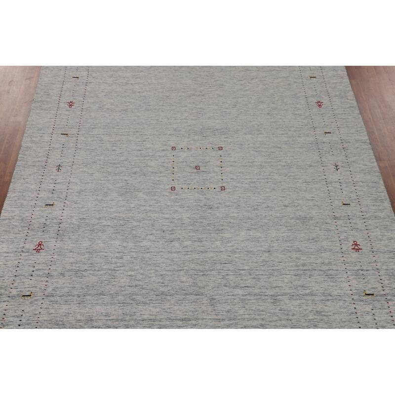 Gabbeh Indian Area Rug Handmade Wool Carpet - 9'1"x 11'8"