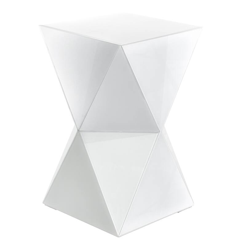 StyleCraft Prism Hourglass Glass Side Table
