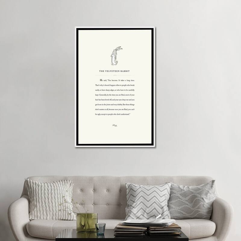 iCanvas "Velveteen Rab3it Book Page Illustration" by Holly Van Wyck Framed Canvas Print
