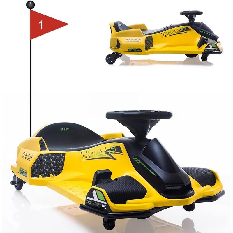 24V Kids Drift Go Kart, Electric Drifting Car with 180w Brushless Motor for Kids Best Gift