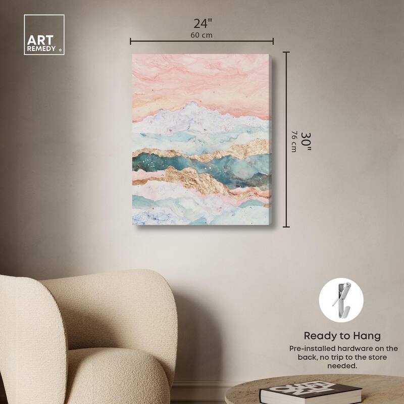 Rose Quartz Ridge Canvas by Art Remedy, Gallery Wrapped