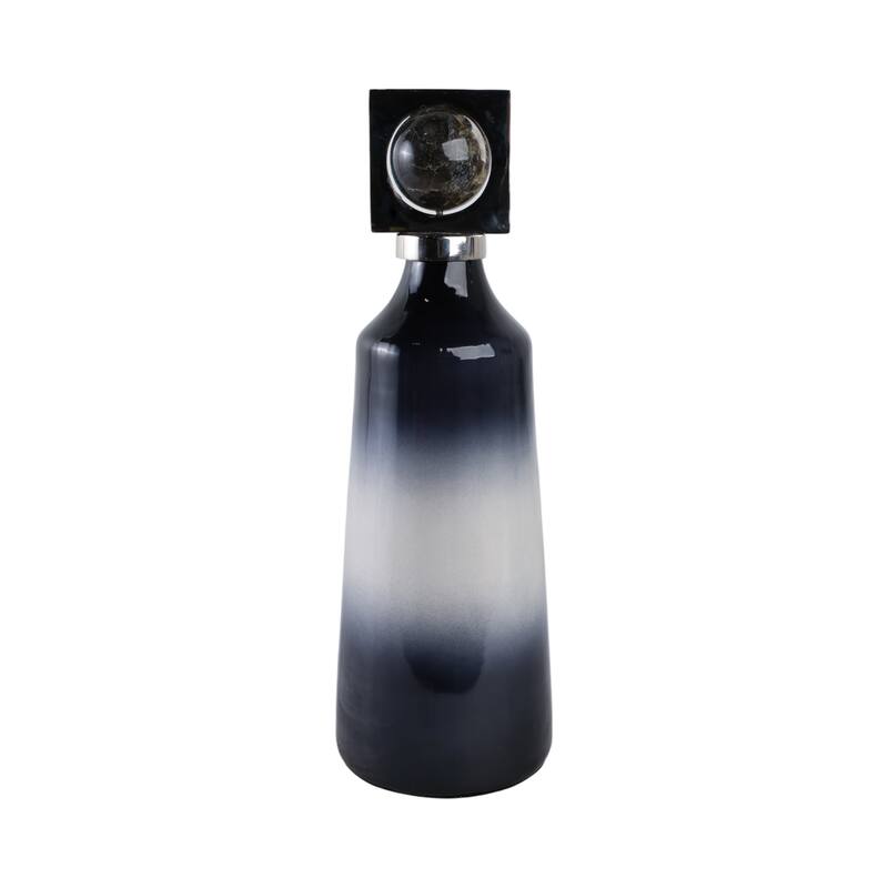 Glass Metal Decorative Vase with Contemporary Single Modern Accents