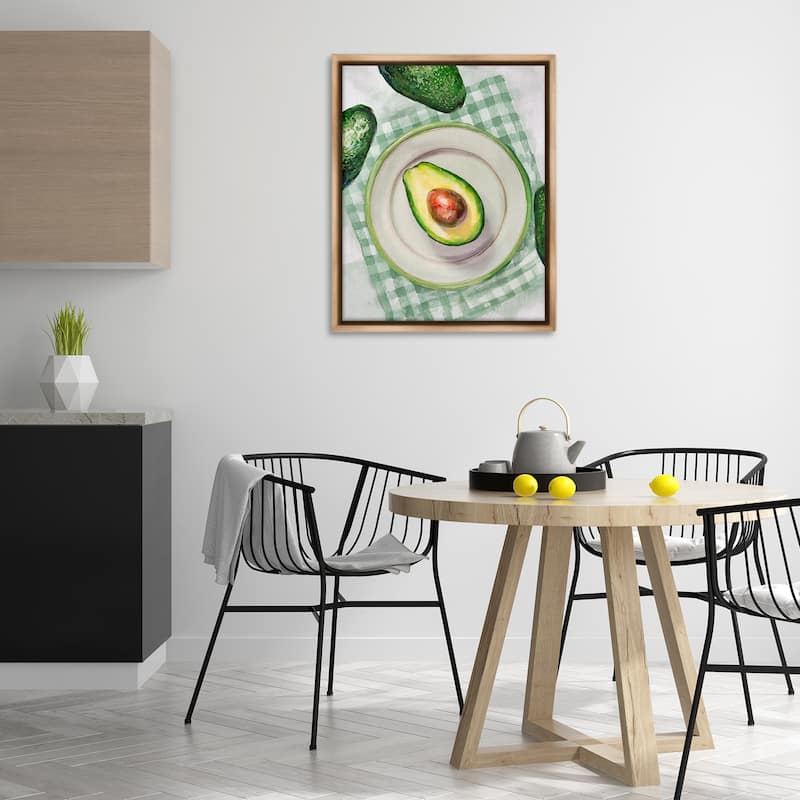 Stupell Delicious Avocado on Plate Framed Floater Canvas Wall Art Design By Lil' Rue