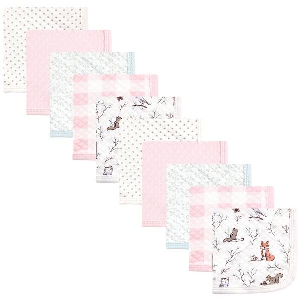 slide 1 of 1, Hudson Baby Infant Girl Quilted Cotton Washcloths, Enchanted Forest, One Size - Enchanted Forest - One Size One Size - Enchanted Forest