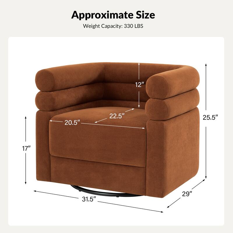 Rosa Modern Boucle Swivel Chair with Pillow by HULALA HOME