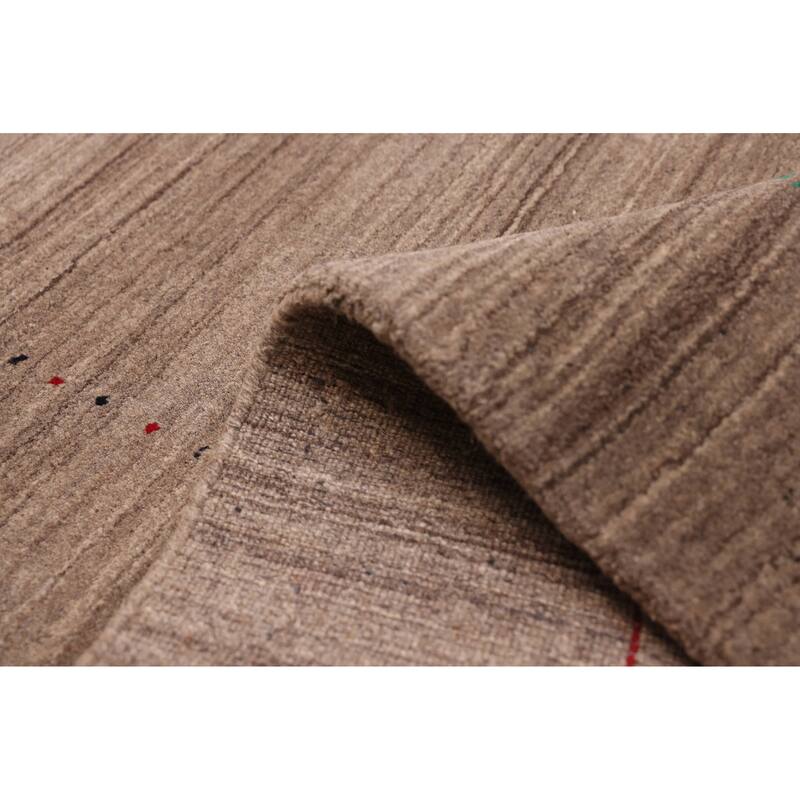 ECARPETGALLERY Hand Loomed Kashkuli Gabbeh Grey Wool Rug - 5'0 x 8'0