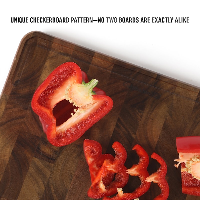 Calphalon Edge Guard Large 20 x 15, 18 x 12, or 13.6 x 9.5in End Grain Acacia Wood Cutting Board