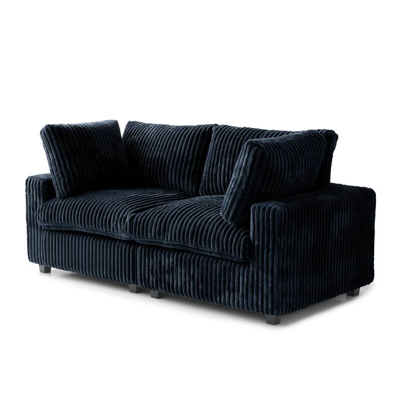78.74" Soft Plush Modular Sectional Loveseat Sofa Upholstered Couch