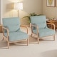 preview thumbnail 110 of 141, 25" W Mid Century Upholstered Wood Accent Chair with Pillow set of 2