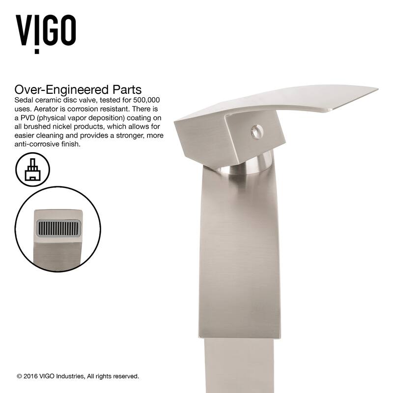 VIGO Satro 7" H Single Handle Single Hole Bathroom Faucet - Brushed Nickel