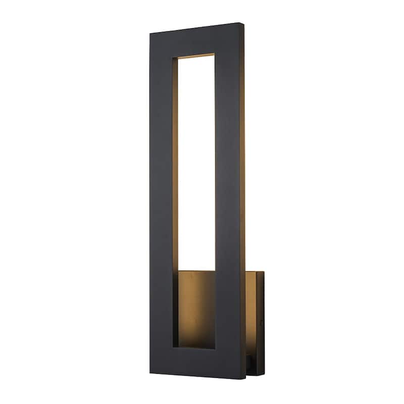 H20'' Modern Outdoor Integrated LED Wall Light 24W Matte Black Linear Sconce with Frosted Acrylic Shade Up/Down Wall Mount - W6'' - Matte Black