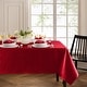 preview thumbnail 13 of 33, Continental Solid Texture Water and Stain Resistant Tablecloth 52x70 - Red