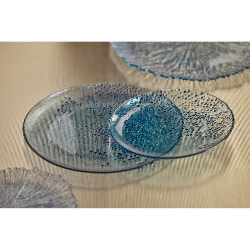 Hoku 11" Dotted Glass Plates, Set of 6