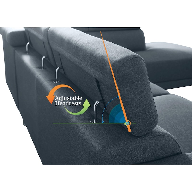 105 in. Width L-Shaped Chaise Sectional Sofa