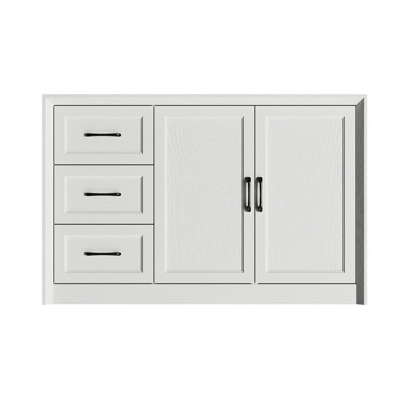 3-Drawer Lateral Filing Cabinet, Large Storage for Letter/Legal, White/Brown