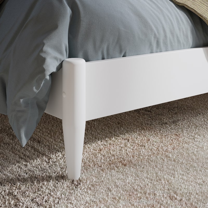 Quincy Full Solid Wood Low Profile Platform Bed in White