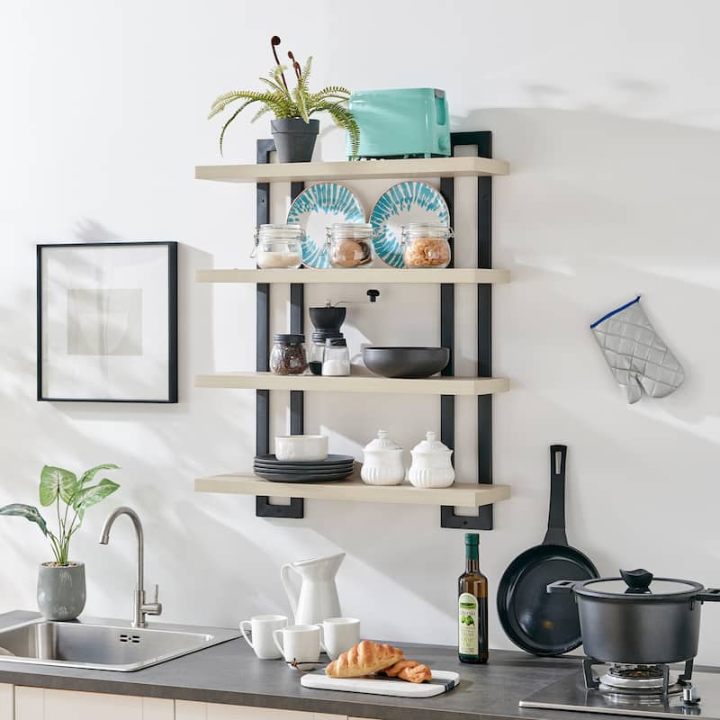 Danya B. 4-Tier Floating Bracket Wall Shelf