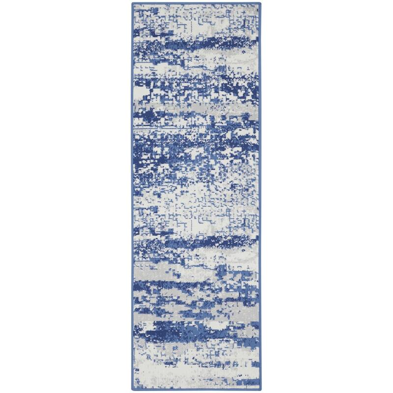Fonoq Power Loomed Abstract Modern Stain Resistant Area Rug By HomeRoots - 72' X '24' X '0.39
