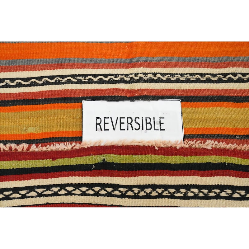 Hand Woven Oriental 100% Wool Carpet Southwestern Tribal Multi-Colored Kilim Area Rug - 11' 0'' X 5' 0''