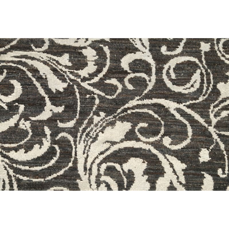 Wool/ Silk Vegetable Dye Floral Versace Oriental Area Rug Handmade - 8'11" x 12'2"