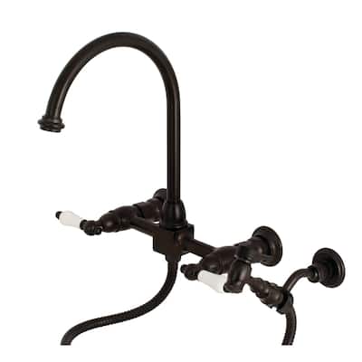 Kingston Brass Restoration 1.8 GPM Wall Mounted Bridge Kitchen Faucet
