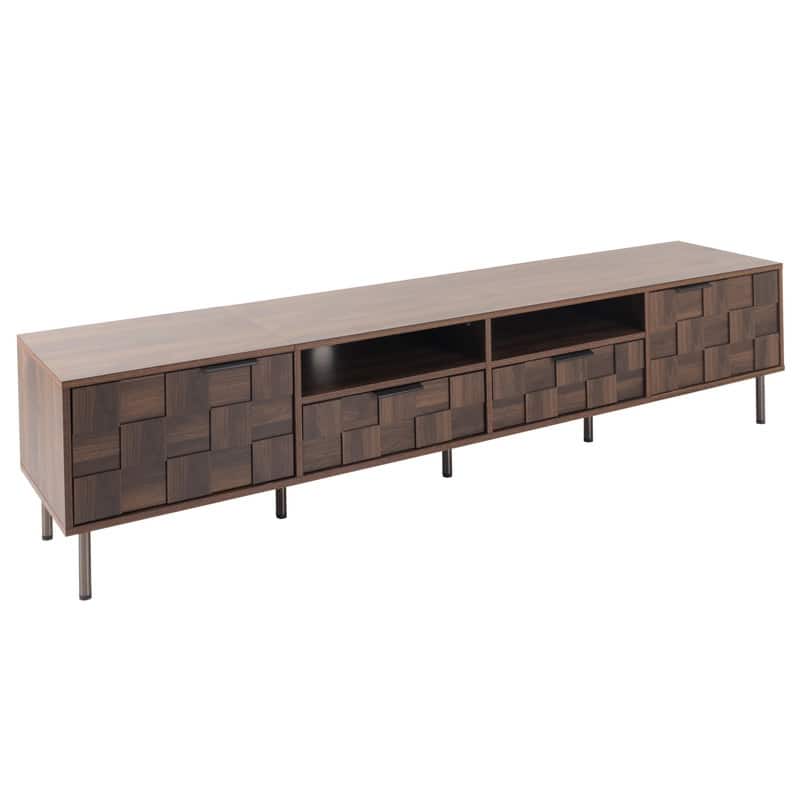Mid Century TV Stand with 2 Drawers, Media Console Table for TVs up to 85''