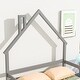 preview thumbnail 13 of 25, Full Size Pine Wood House-Shaped Headboard Floor Bed with Handrails