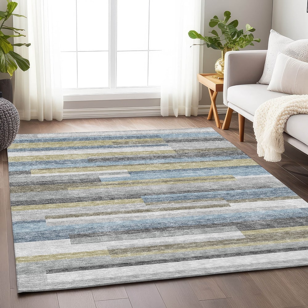 Premium Washable Super Soft Stripes Stacked Mayfield Rug