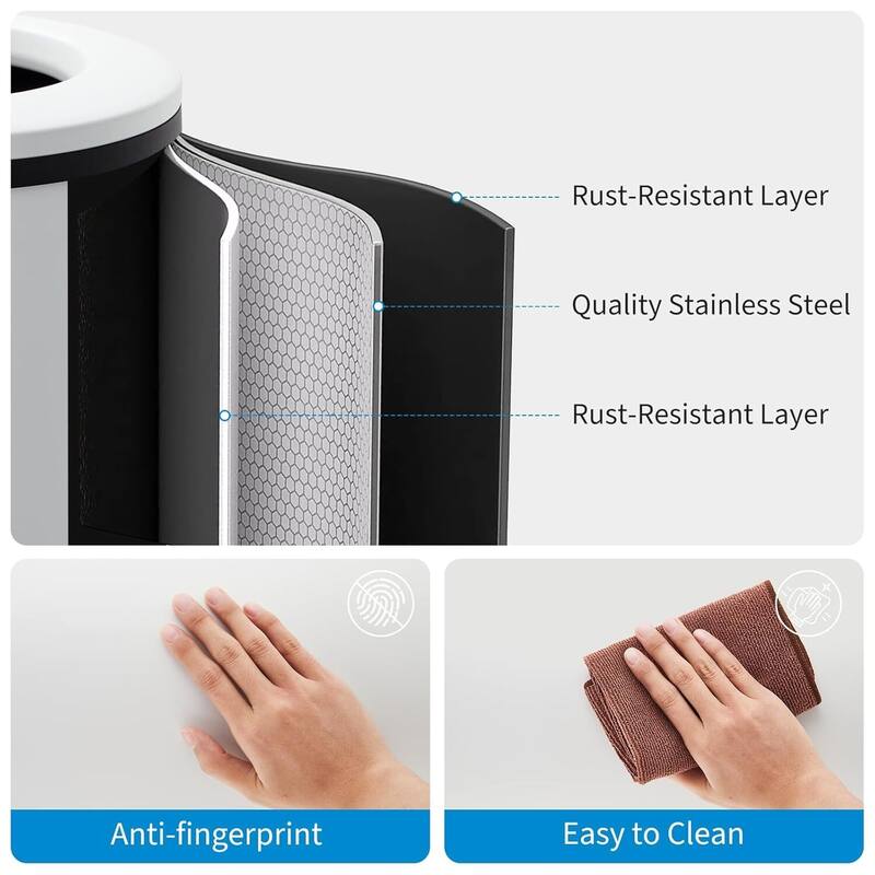 10.6 Gal Kitchen Trash Can, Garbage Can with Open Top for Home Bathroom Office