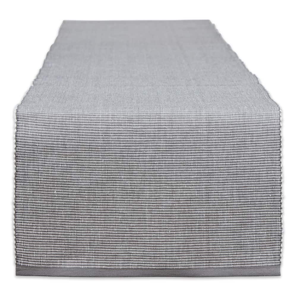DII Black & White 2-Tone Ribbed Table Runner