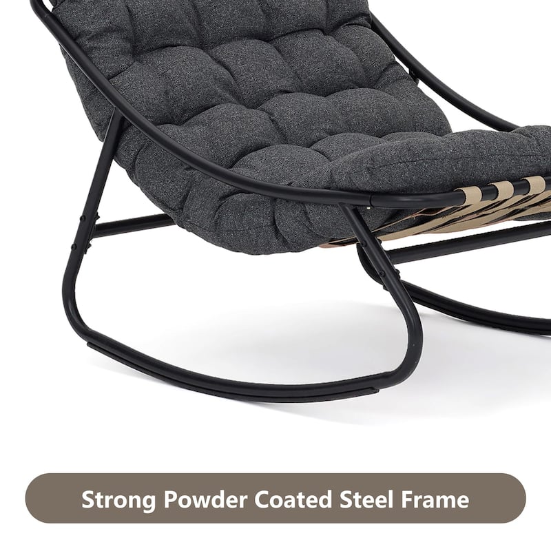 Modern Indoor Outdoor Rocking Chair with Cushion
