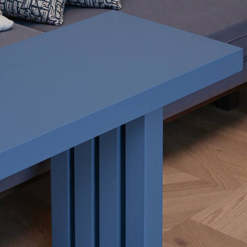 Oak Veneer Console Table with Unique Side Design, Modern Entryway Table for Hallway Living Room