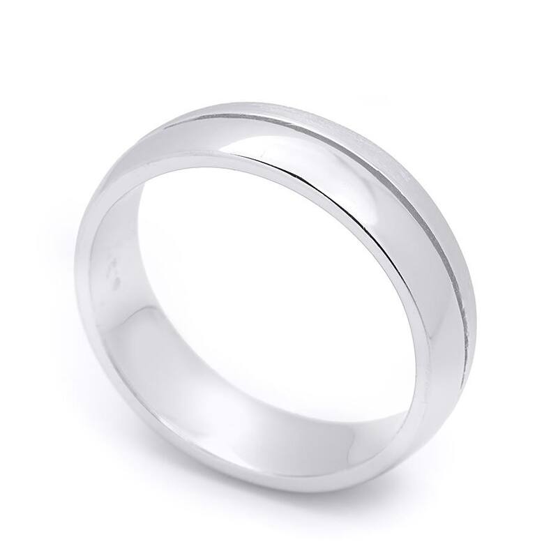 Men's Wedding Band Anniversary Ring Solid 925 Sterling Silver 6mm