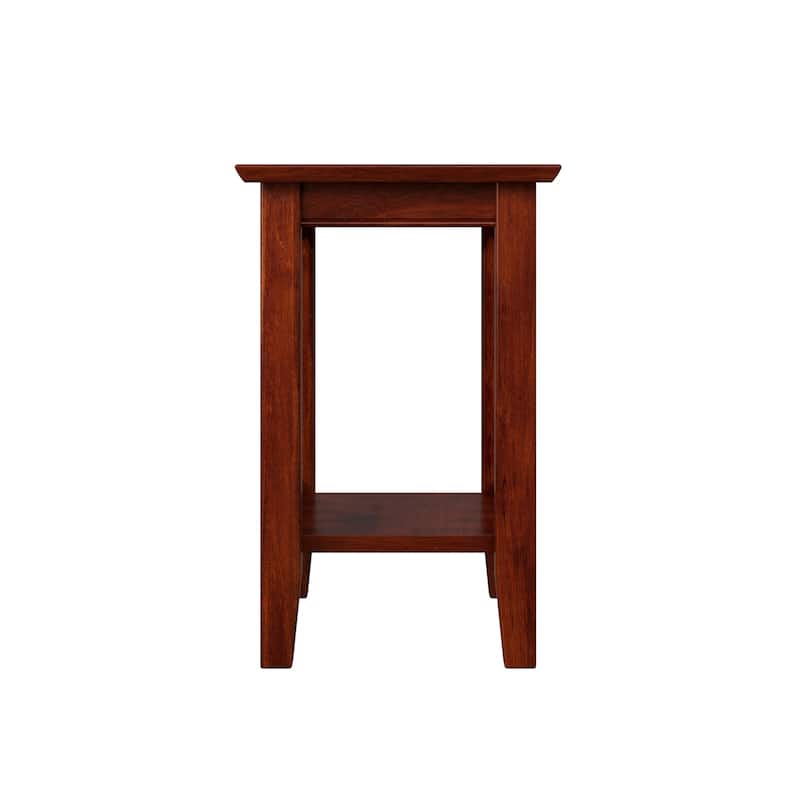 Side Table Walnut Finish - Solid Hardwood Accent Table for Living Room Chair - 22x14 Inch - 22