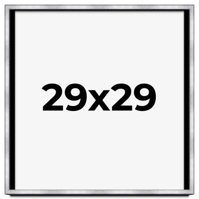 29x29 Shadow Box Frame Silver | 1.375 Inches Deep Real Wood