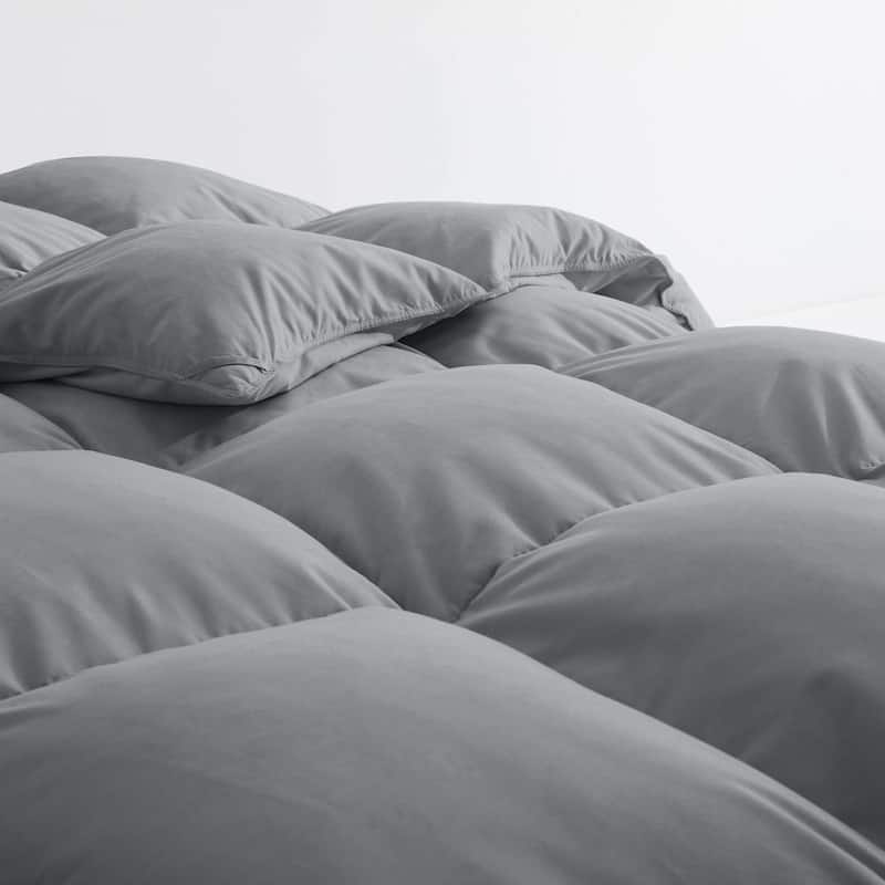 Medium Warmth All Season 600 Fill Power White Goose Feather Down Comforter Duvet Insert