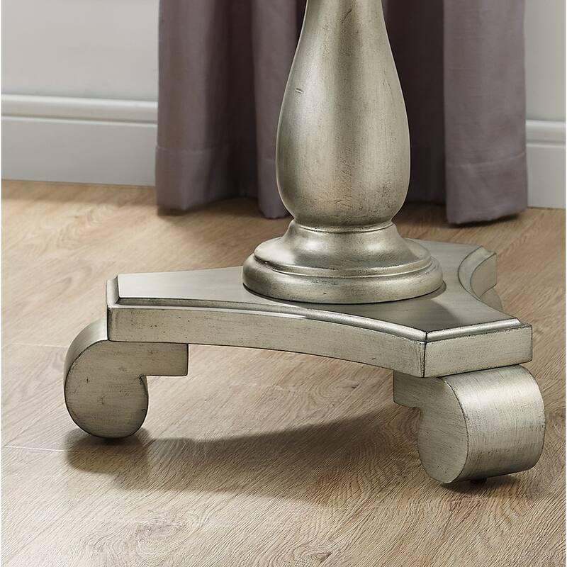 26" Traditional Wooden Side Table with Stable Base for Living Room and Bedroom