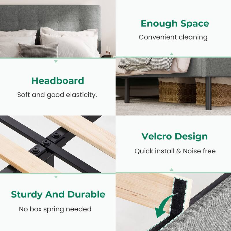 Modern Wooden Bed Frame With Headboard