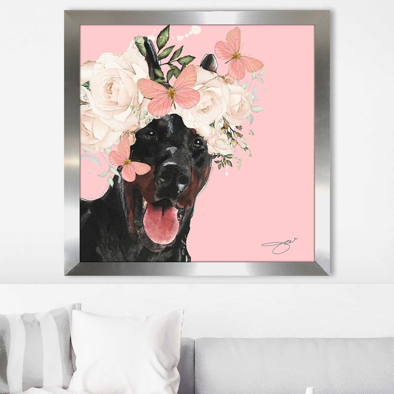 "Flower Doberman" by Jodi Print on Acrylic