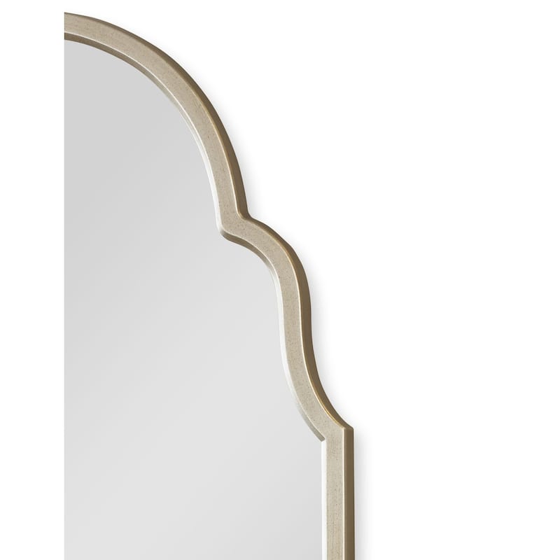 Porch & Den Arabesque Warm Silver Arched Wall Mirror