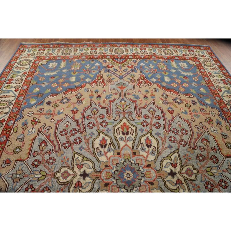 Traditional Heriz Serapi Oriental Area Rug Handmade Wool Carpet - 8'11" x 11'10"