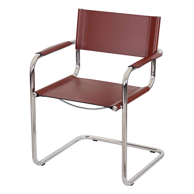 Breuer Chair Company Mart Stam Cantilever Armchair Arm Chair w/ Chrome Frame (Various Bonded Leather Colors)