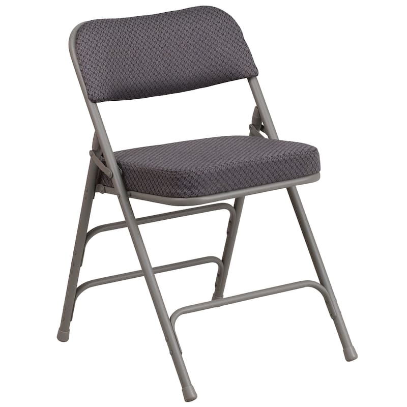 4 Pack Curved Triple Braced & Hinged Fabric Upholstered Metal Folding Chair