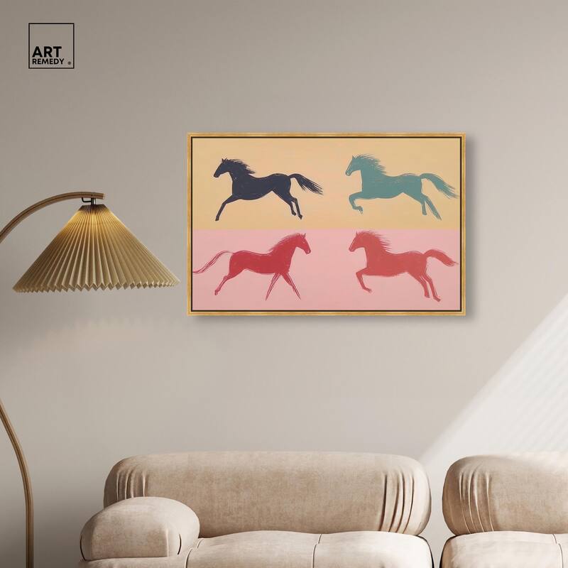 Galloping Quartet Canvas by Art Remedy