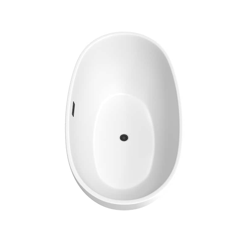 Wyndham Collection Juno 59-Inch Matte White Freestanding Tub w/ Faucet