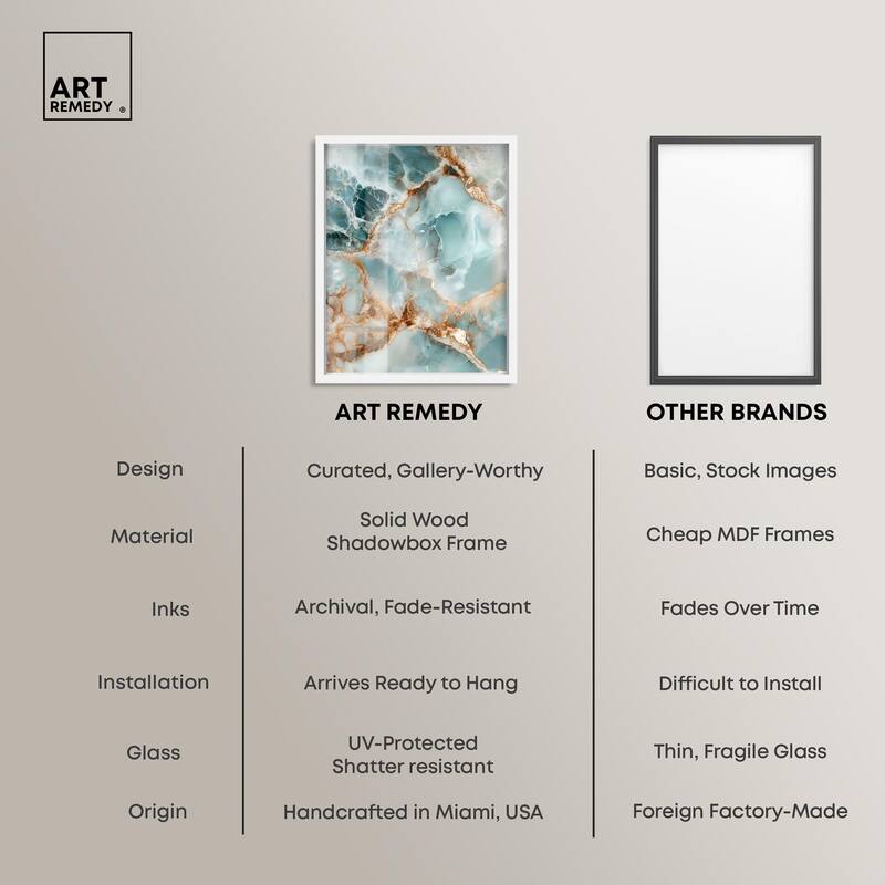 Teal Marble Majesty Shadowbox by Art Remedy